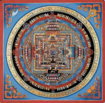 Kalachakra Mandala Palace representing five major elements of life with 24k gold work